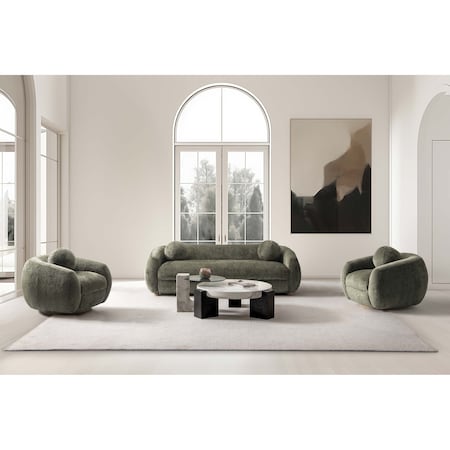 Manhattan Comfort Tribeca Sofa and Accent Chairs in Olive Green, 3PK 3-ACSF16-OG